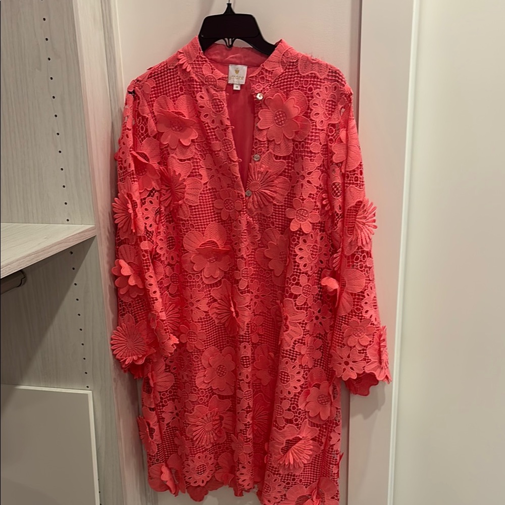 J.marie beautiful Floral Lace Coral Dress